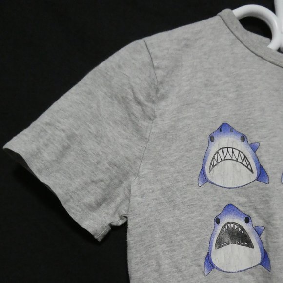 GAP KIDS, large, grey graphic tee, shark theme, EUC - Picture 4 of 12